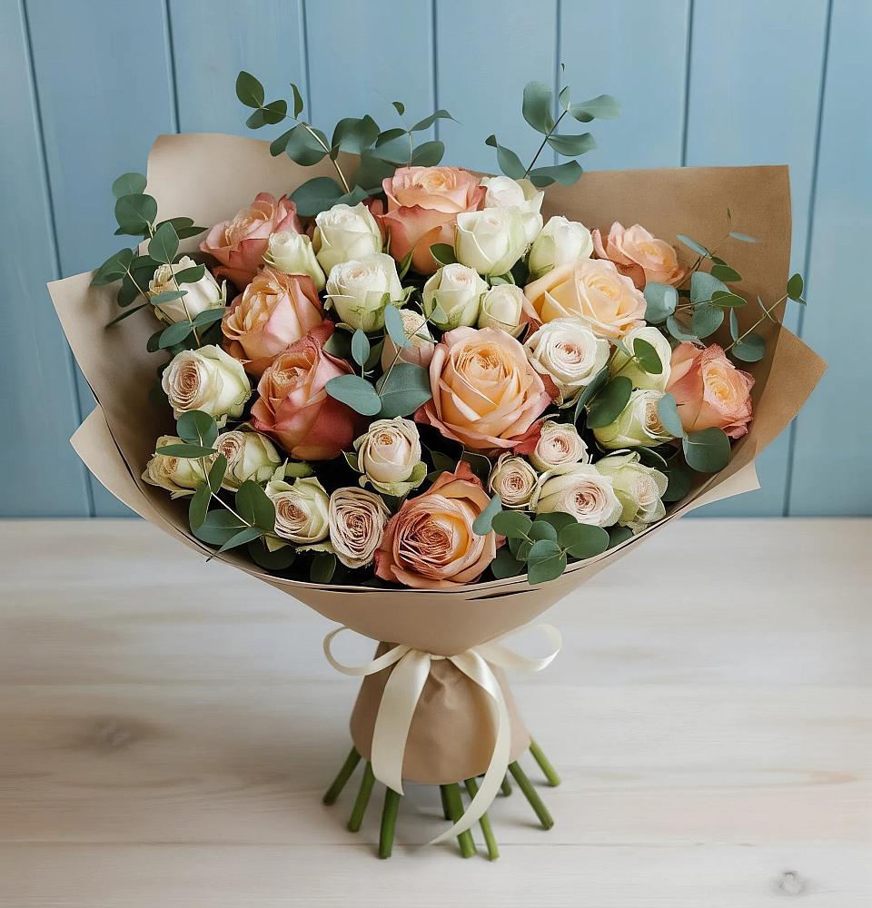 Букет цветов из: Альстромерии и Розы в Мичуринске