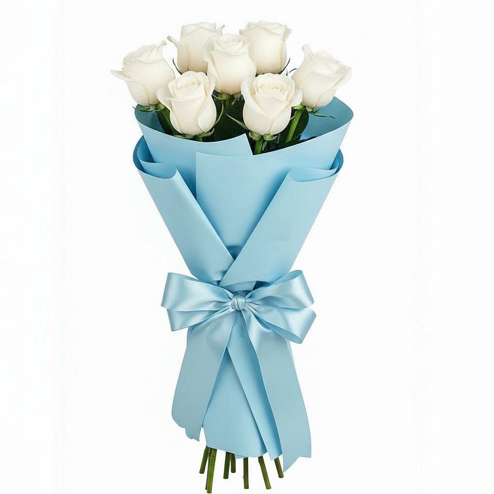 Букет 7 белых роз Проуд в Мичуринске
