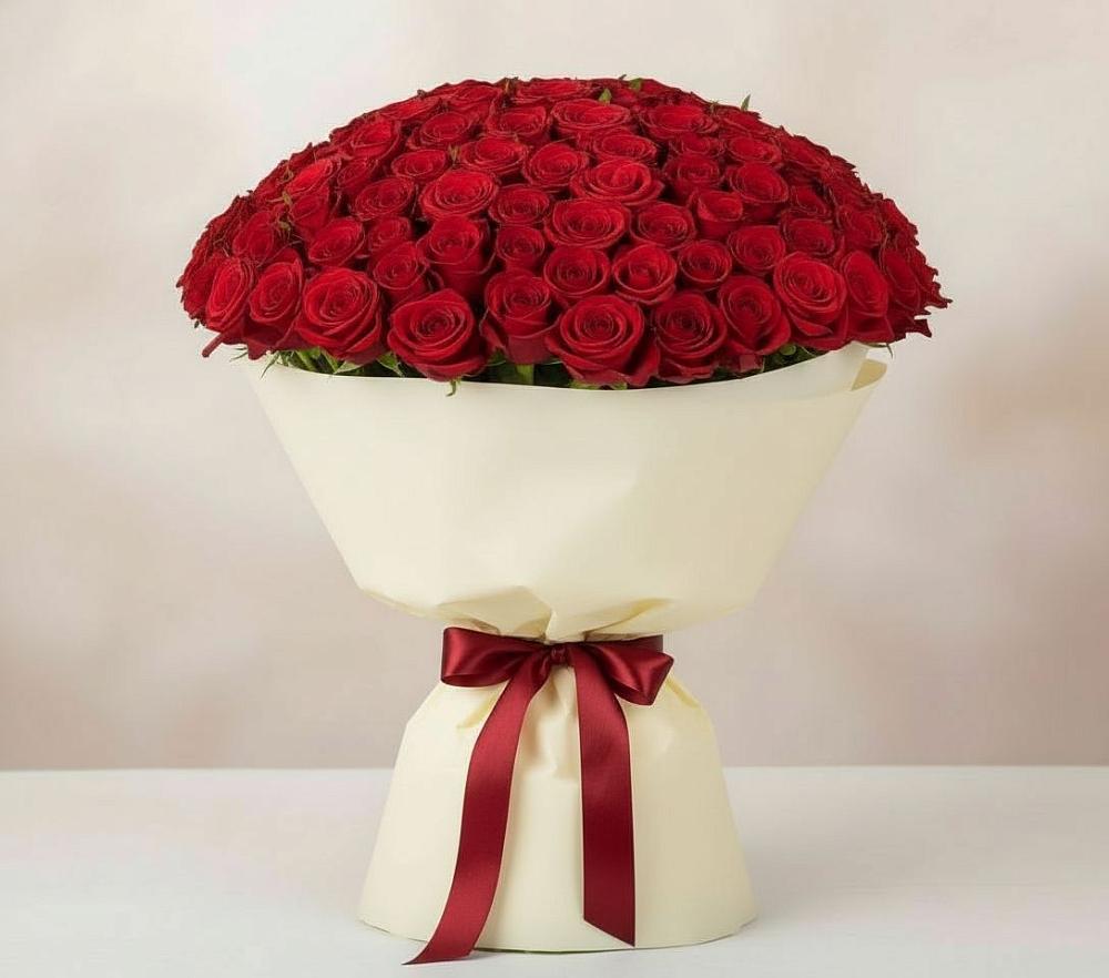 Букет 101 Красная роза Милано в Мичуринске
