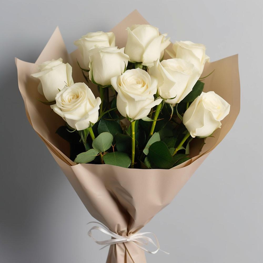 Букет 9 Белых роз Эдлесс Лав в Мичуринске