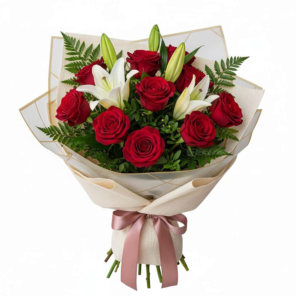 Букет цветов из: Лилии и Розы в Мичуринске