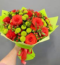 Букет цветов из:  Хризантемы и Розы #REPLACE_PRED# Мичуринске