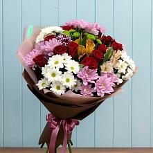 Букет цветов из:  Розы, Хризантемы и Альстромерии в Мичуринске